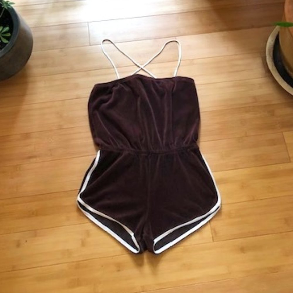 Sexy Brown Velour American Apparel Romper